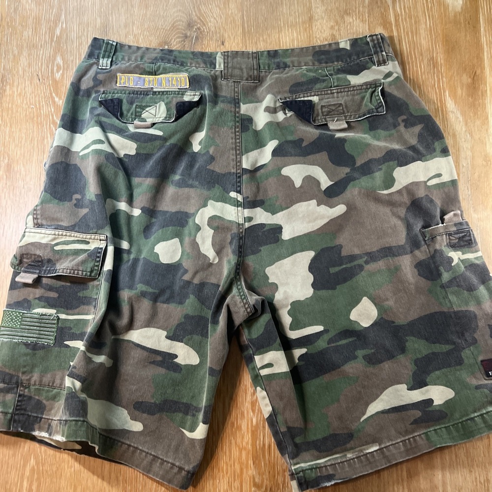 Vintage Plugg Camo‎ Cargo Shorts Mens 38 Y2K Baggy Skater - Picture 5 of 8